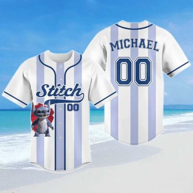Alternative view of Personalized Stitch Live Action Lilo And Stitch 2025 Baseball Jersey