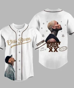 Alternative view of Personalized Chris Brown Breezy Bowl XX Music Tour 2025 Baseball Jersey, Chris Brown Jersey