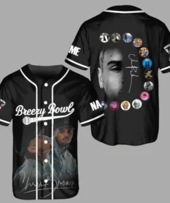 Alternative view of Chris Brown Breezy Bowl XX Music Tour 2025 Baseball Shirt, Chris Brown Jersey Gift