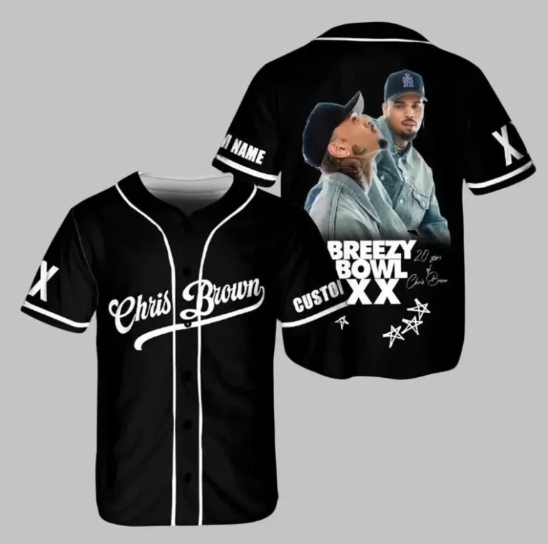 Alternative view of Custom Name Chris Brown Breezy Bowl XX Tour 2025 Jersey, Chris Brown Fan Jersey