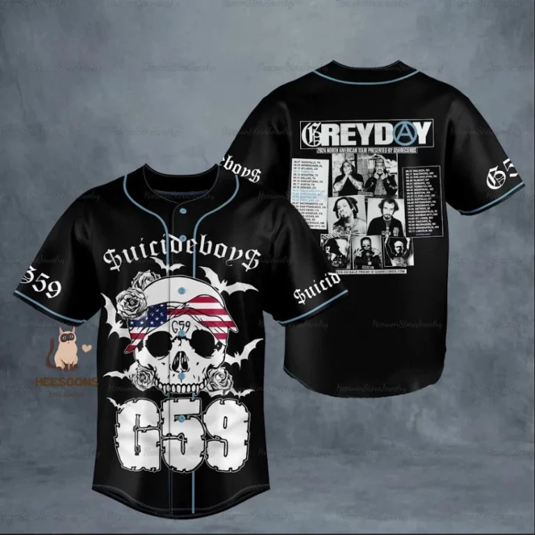 Alternative view of Suicideboys Baseball Jersey, Suicideboys Jersey Shirt, Gray Day 2025 Jersey