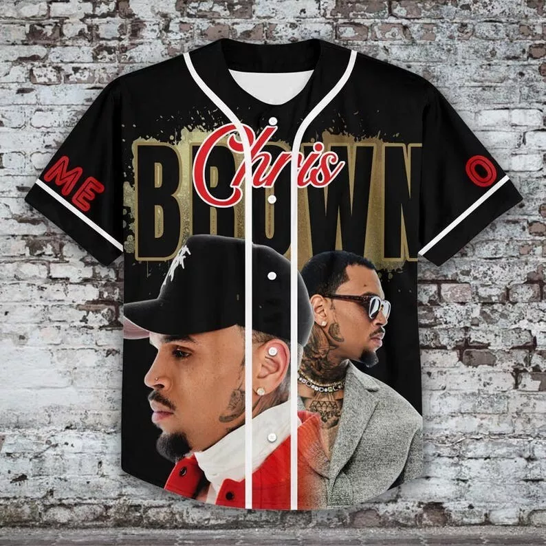 Personalized Chris Brown Tour 2025 Baseball Jersey, Custom Breezy Bowl XX Tour - Image 4