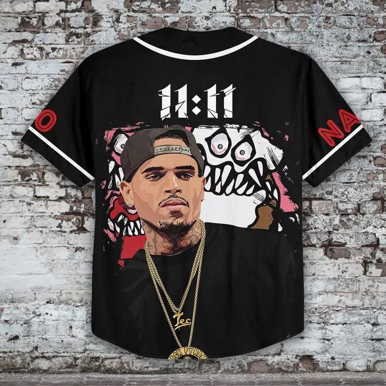 Personalized Chris Brown Tour 2025 Baseball Jersey, Custom Breezy Bowl XX Tour - Image 3