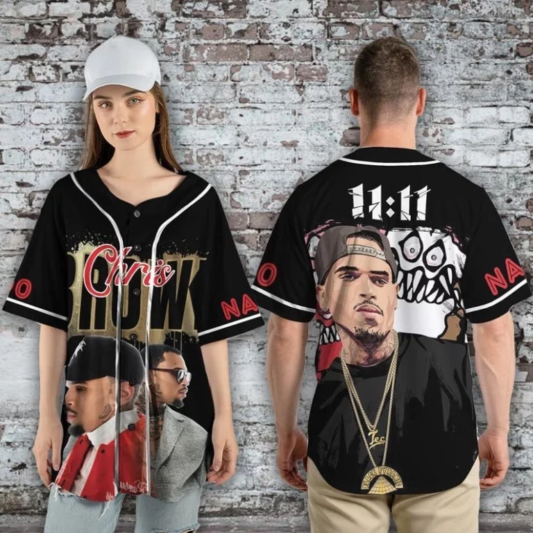 Alternative view of Personalized Chris Brown Tour 2025 Baseball Jersey, Custom Breezy Bowl XX Tour