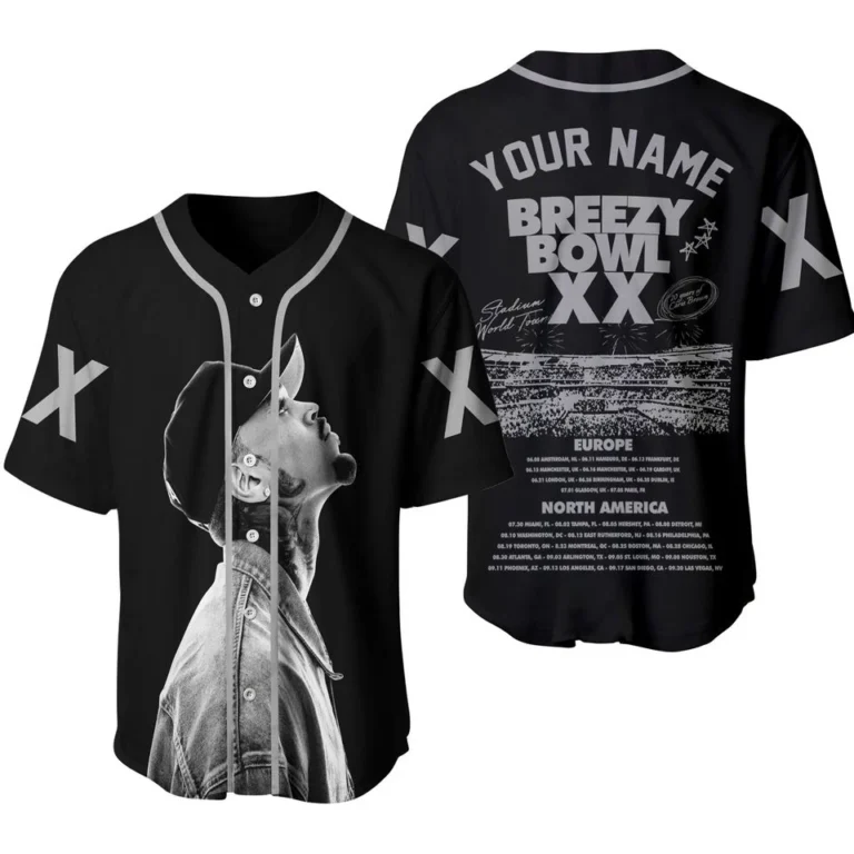 Chris Breezy Tour 2025 Baseball Jersey, Bowl XX concert 2025 Summer Tour Holiday