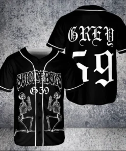 Alternative view of Custom Name & Number New Unisex Suicideboy Grey Day Tour Concert 2025 Baseball Jersey