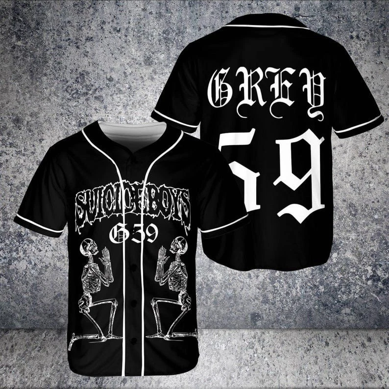 Custom Name & Number New Unisex Suicideboy Grey Day Tour Concert 2025 Baseball Jersey - Image 2