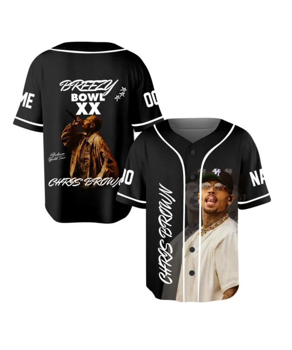 Alternative view of Personalized Chris Brown Tour Jersey, Breezy Bowl XX 2025 Shirt