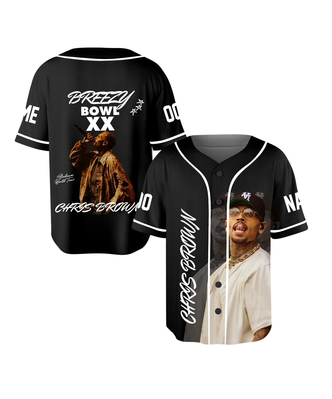 Personalized Chris Brown Tour Jersey, Breezy Bowl XX 2025 Shirt - Image 2