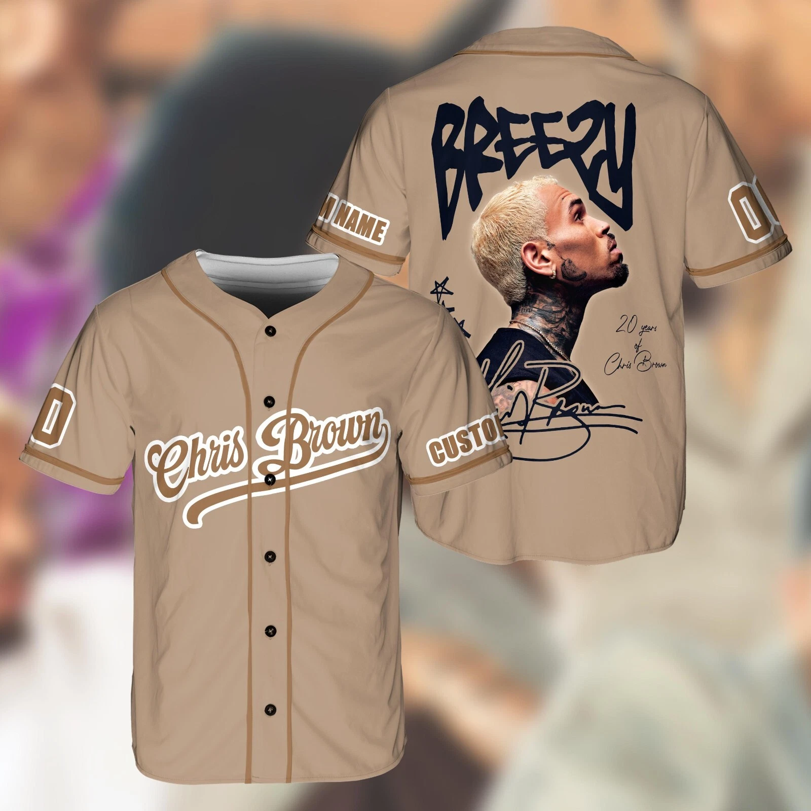 Personalized Breezy Bowl XX 2025 Jersey, Chris Brown Breezy Bowl Baseball Jersey