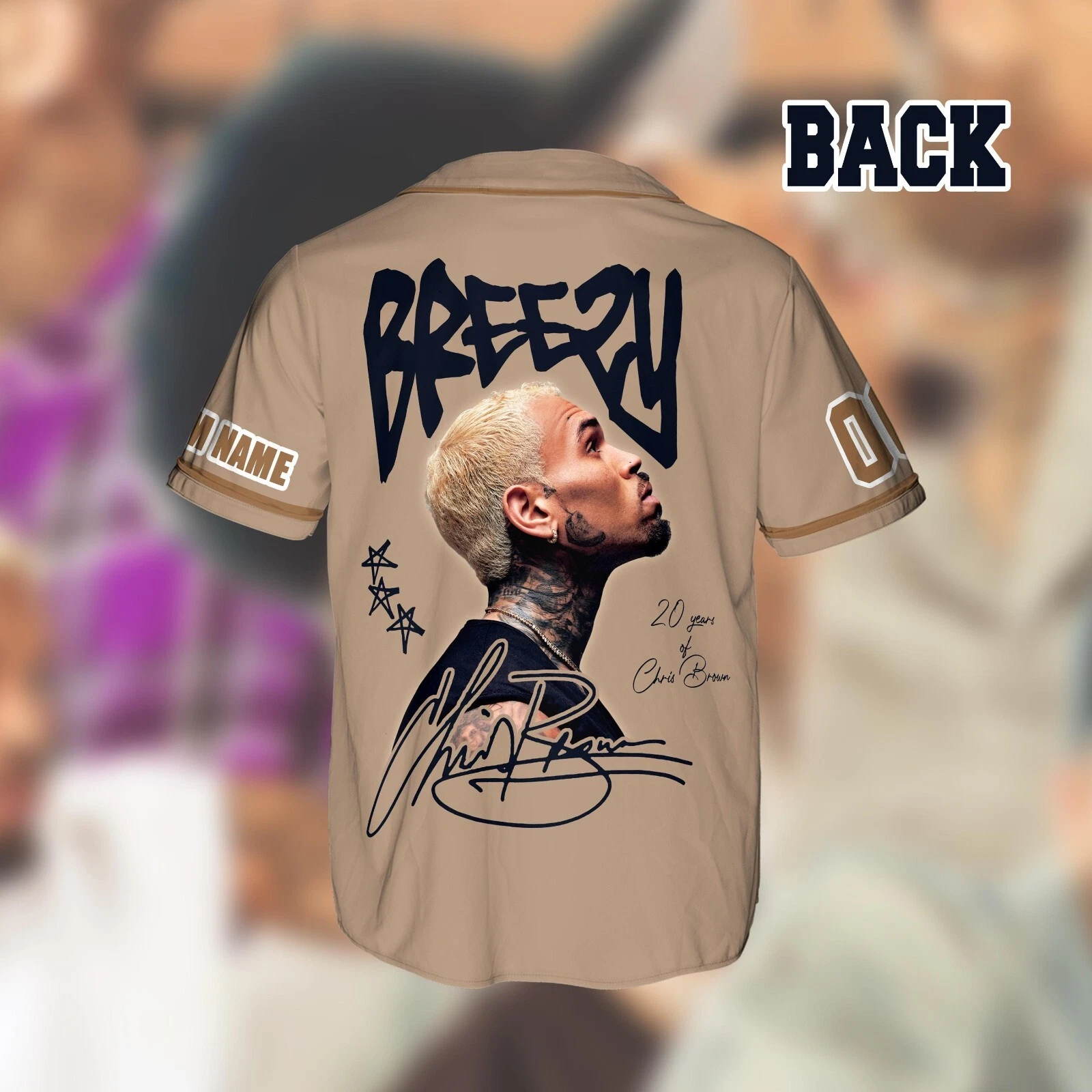 Personalized Breezy Bowl XX 2025 Jersey, Chris Brown Breezy Bowl Baseball Jersey - Image 3