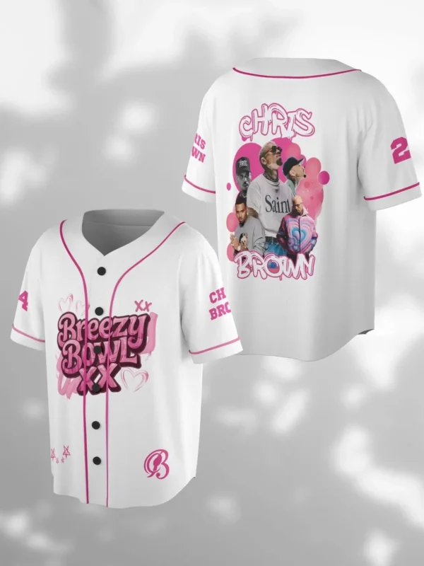 Alternative view of Chris Brown Breezy Bowl XX Tour 2025 Jersey, 2025 Tour Breezy Bowl Jersey Gift For Fans