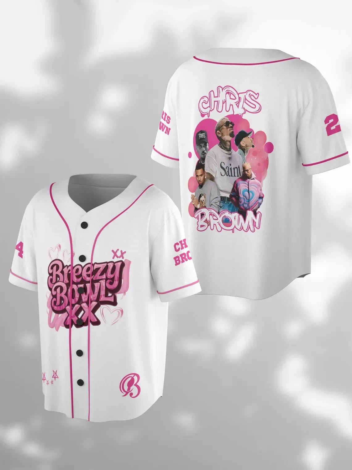 Chris Brown Breezy Bowl XX Tour 2025 Jersey, 2025 Tour Breezy Bowl Jersey Gift For Fans - Image 2