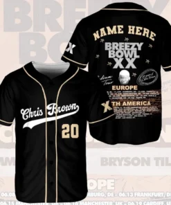 Alternative view of Custom Name Chris Brown Breezy Bowl XX 2025 Tour Baseball Jersey