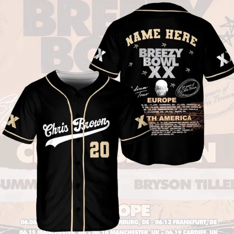 Alternative view of Custom Name Chris Brown Breezy Bowl XX 2025 Tour Baseball Jersey