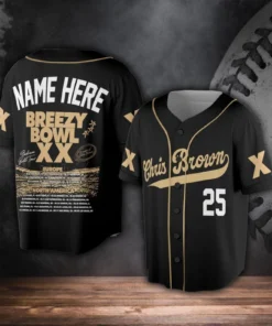 Chris Breezy Tour 2025 Baseball Jersey, Bowl XX Concert 2025 Summer Tour
