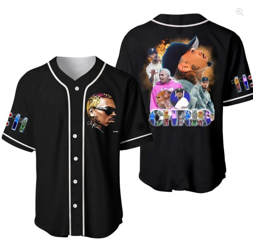 Chris Brown 1111 Tour Baseball Jersey, Chris Brown Baseball Jersey - Image 4