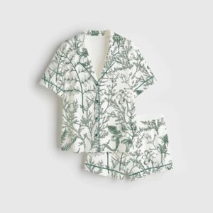 Sage Garden Satin Pajama Set