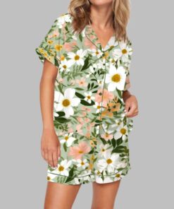 Sage Green Seamless Flowers Pajama Set