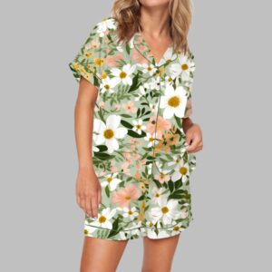 Sage Green Seamless Flowers Pajama Set