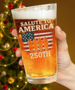 Alternative view of Salute To America 250th Veteran Beer Glass Happy America 250 Gifts