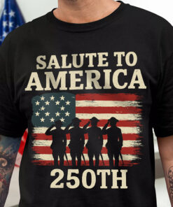 Salute To America 250th Veteran Dark Shirt Happy America 250 Gifts