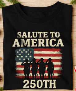 Alternative view of Salute To America 250th Veteran Dark Shirt Happy America 250 Gifts