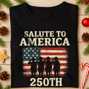 Alternative view of Salute To America 250th Veteran Dark Shirt Happy America 250 Gifts CH07 896690