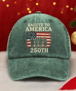 Alternative view of Salute To America 250th Veteran Washed Denim Baseball Cap Happy America 250 Gifts