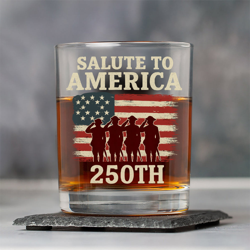 Salute To America 250th Veteran Whiskey Glass Happy America 250 Gifts CH07 896726 - Image 3