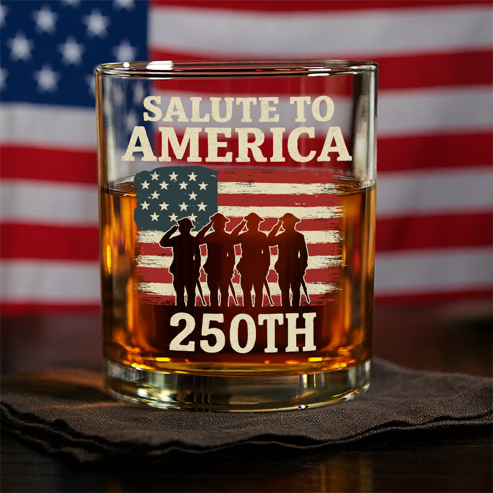 Salute To America 250th Veteran Whiskey Glass Happy America 250 Gifts CH07 896726