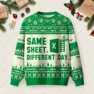 Same Sheet Different Day Ugly Christmas Fuzzy Fleece Sweatshirt