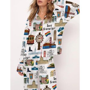 Alternative view of San Francisco Travel Satin Pajama Set For Women