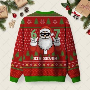 Alternative view of Santa 67 Ugly Christmas Fuzzy Fleece Sweatshirt