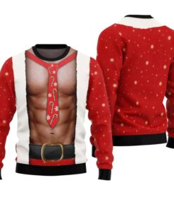 Alternative view of Santa Abs Ugly Christmas Sweater 