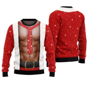 Alternative view of Santa Abs Ugly Christmas Sweater - Grishko.com