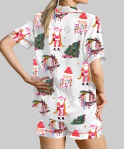 Alternative view of Santa Christmas Tree Pajama Set