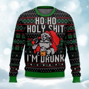 Santa Claus Ho Ho Holy Shit Iâ€™m Drunk Ugly Christmas Sweater