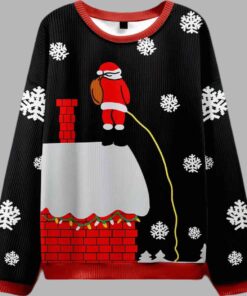 Alternative view of Santa Claus On The Roof Ugly Christmas Sweater