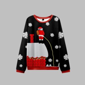 Alternative view of Santa Claus On The Roof Ugly Sweater 2025 Christmas - Grishko.com