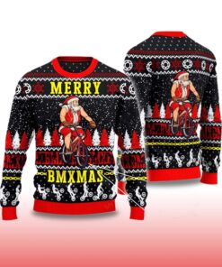 Alternative view of Santa Cycling Merry BMxmas Ugly Christmas Sweater 2025