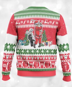 Alternative view of Santa Golf Swing Ugly Christmas Sweater