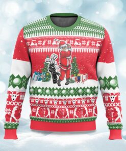Santa Golf Swing Ugly Christmas Sweater