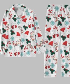Alternative view of Santa Hat Matching Christmas Holiday Pajamas Set