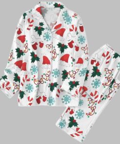 Santa Hat Matching Christmas Holiday Pajamas Set