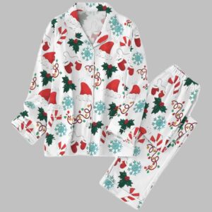 Santa Hat Matching Christmas Holiday Pajamas Set