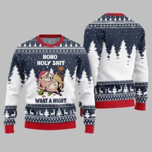 Alternative view of Santa Holy Shit What A Night Ugly Sweater Christmas 2025 - Grishko.com