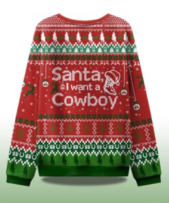 Alternative view of Santa I Want A Cowboy Ugly Christmas Sweater