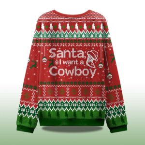 Alternative view of Santa I Want A Cowboy Ugly Christmas Sweater