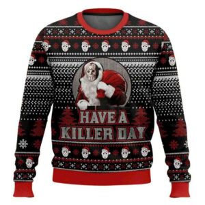 Santa Jason Voorhees Have A Killer Day Ugly Christmas Sweater
